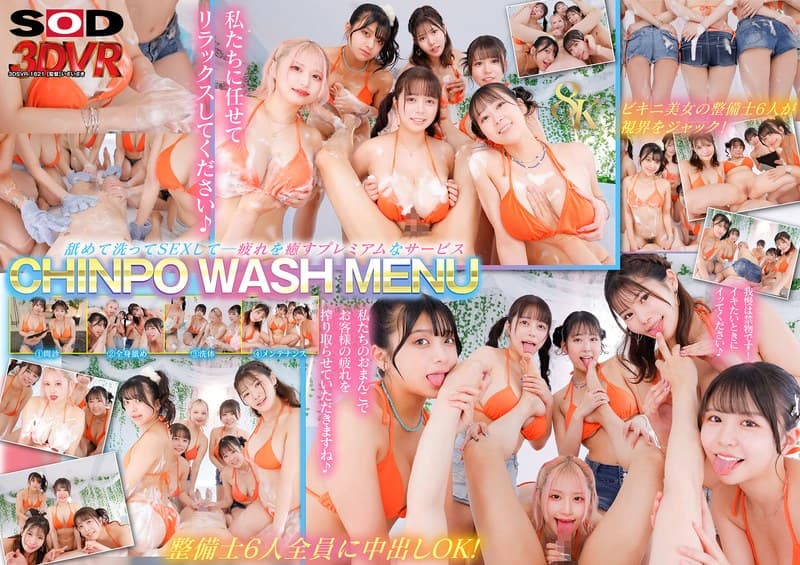 『【VR】【8K】CHINPO WASH VR ビキニ整備士6人による全身淫乱点検 全身舐められ！洗われ！究極ハーレム』の代表画像